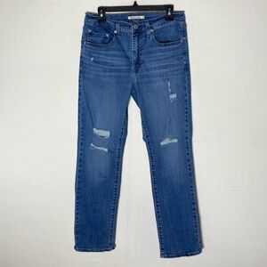 Levi’s 724 High Rise Straight Leg Jeans Classic Med Wash Blue Jeans 30